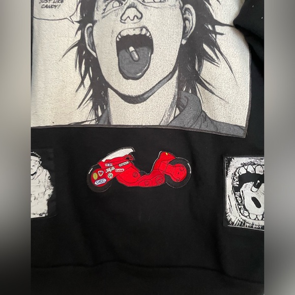 Akira zip up sweater Large. Custom patchwork - Picture 10 of 10